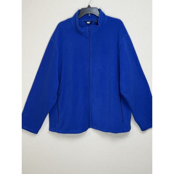 Lands End Men’s Blue Sz XXL Fleece Men’s Full Zip Jacket Zip Pockets - Picture 1 of 15